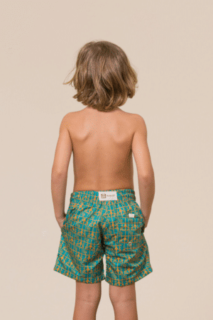 Short Voley Infantil Original Tusker Verde/Pêssego
