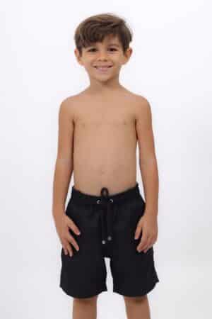 Short Infantil Liso Preto