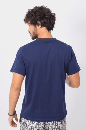 Camiseta Adulto Fio Egípcio Marinho com Bordado