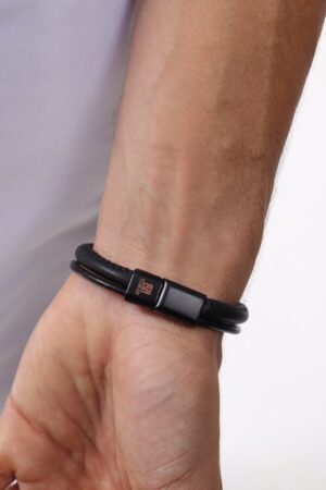 Pulseira em Couro All Black Basic