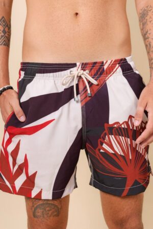 Short Adulto Cápsula Artística Floral Abstrato