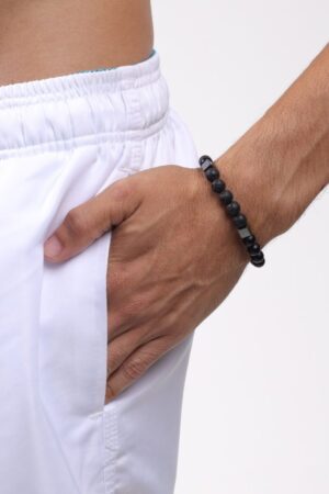 Pulseira em Pedra Vulcânica e Agatha Fosca