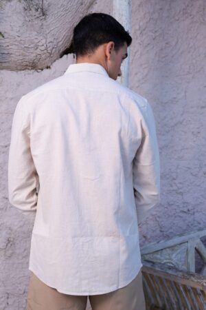 Camisa Linho Manga Longa Natural