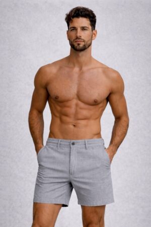 Bermuda Linho Relax Cinza