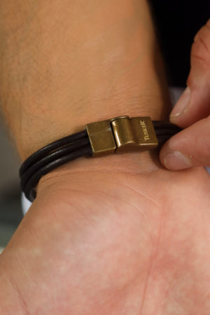 Pulseira em Couro Gladiador Café ref. TK65