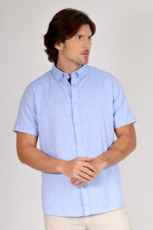 Camisa Linho Boton Down Azul Claro ref.013031044
