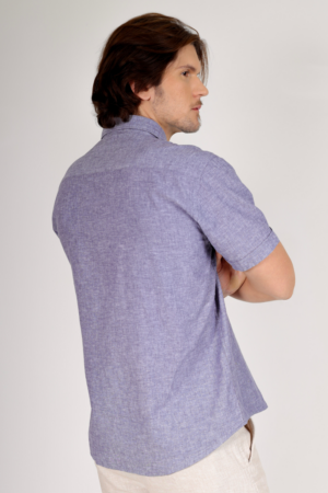Camisa Linho Boton Down Azul Jeans ref.013031044