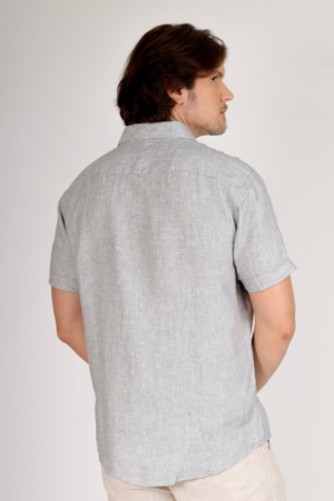 Camisa 100% Linho Cinza ref.013031042