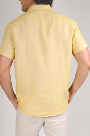 Camisa 100% Linho Amarelo ref.013031042