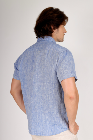 Camisa 100% Linho Azul ref.013031042