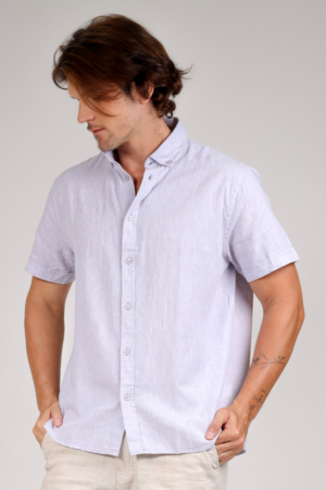 Camisa Linho Boton Down Cinza ref.013031044