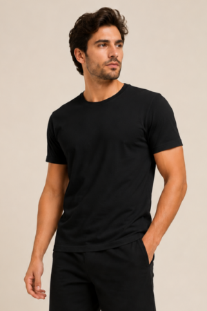 Camiseta Algodão Peruano Preto ref.20072026